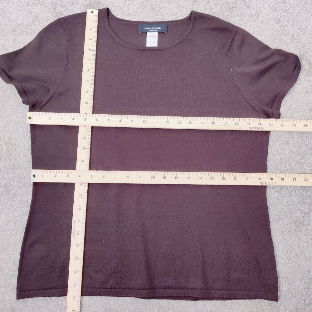 Jones New York Women's Knit Blouse in Brown Size XL Silk Business Casual - Picture 4 of 6